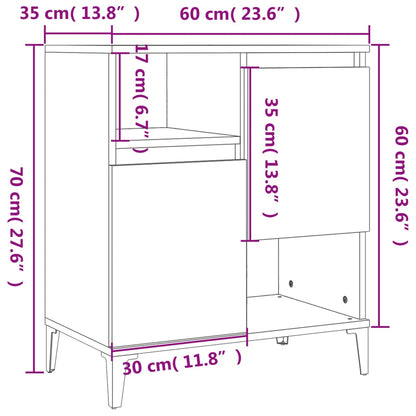 Sideboards 2 Stk. Braun Eichen-Optik 60x35x70 cm Holzwerkstoff