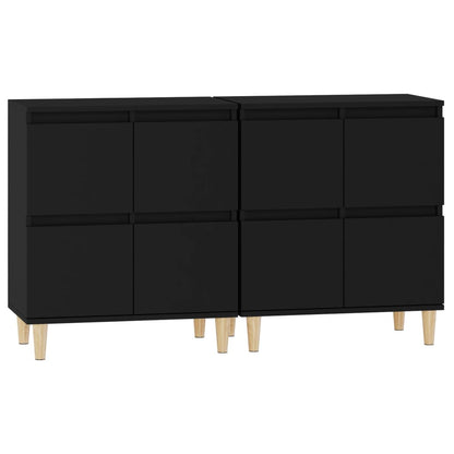 Sideboards 2 Stk. Schwarz 60x35x70 cm Holzwerkstoff