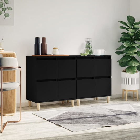 Sideboards 2 Stk. Schwarz 60x35x70 cm Holzwerkstoff