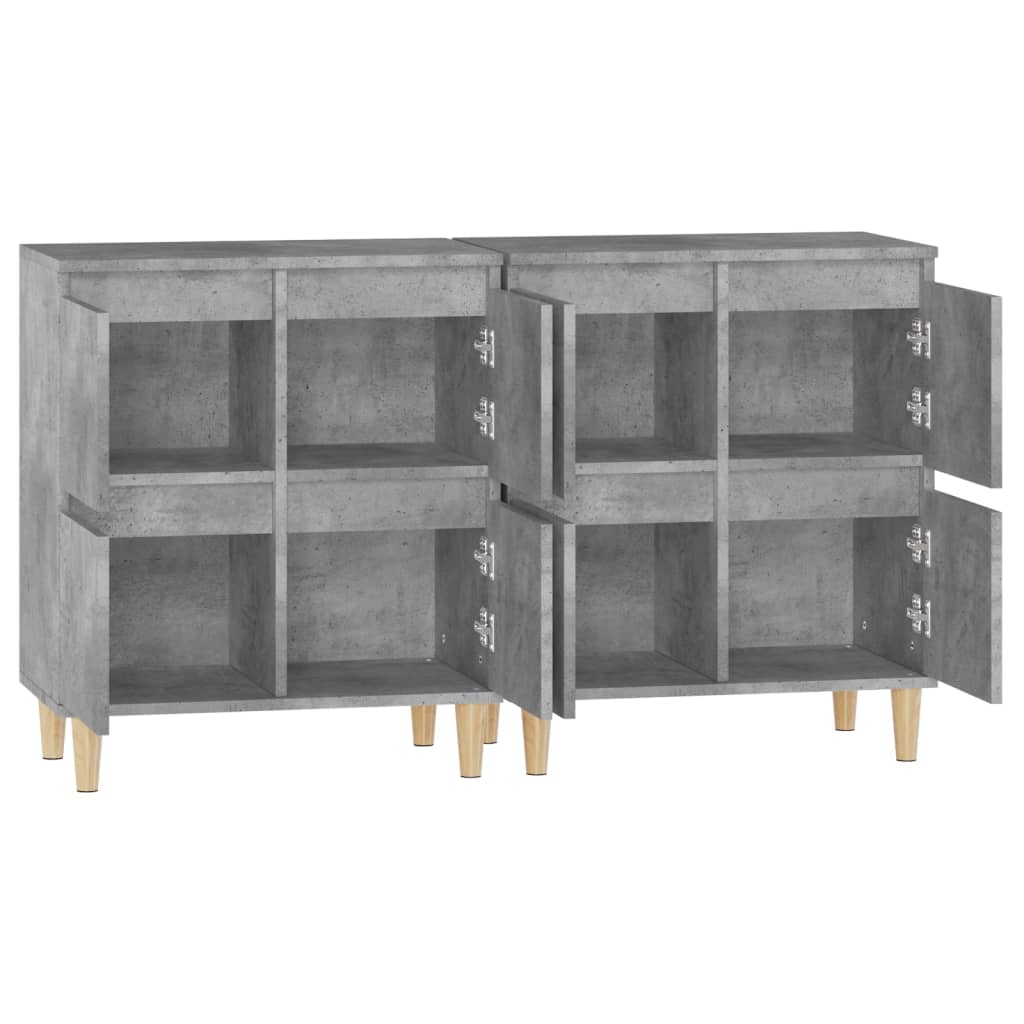 Sideboards 2 Stk. Betongrau 60x35x70 cm Holzwerkstoff