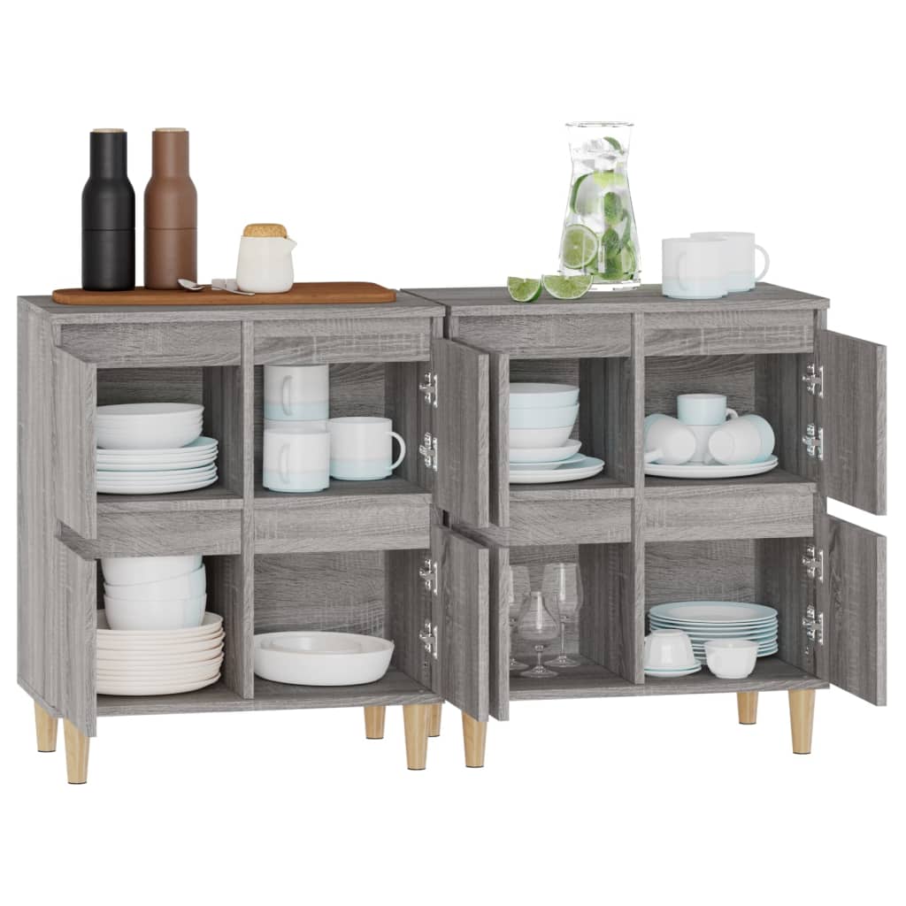 Sideboards 2 Stk. Grau Sonoma 60x35x70 cm Holzwerkstoff