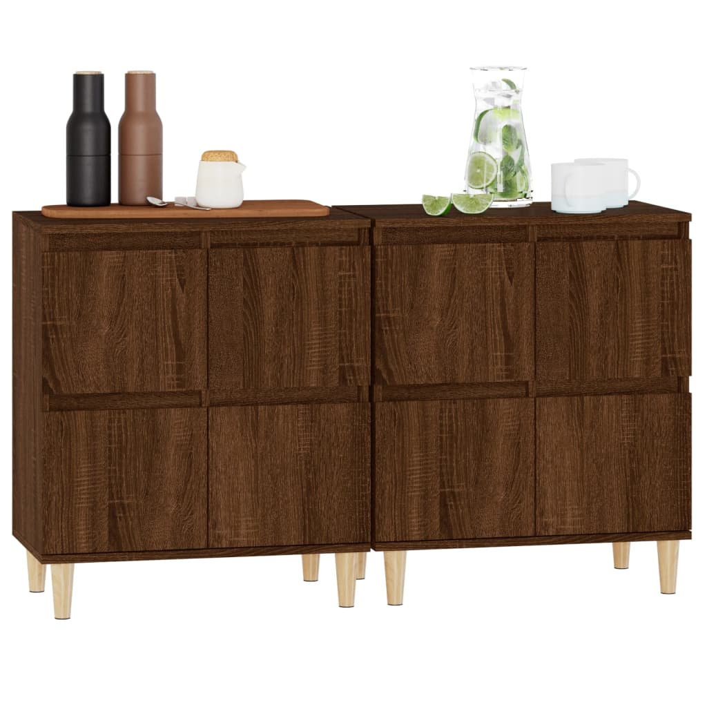 Sideboards 2 Stk. Braun Eichen-Optik 60x35x70 cm Holzwerkstoff