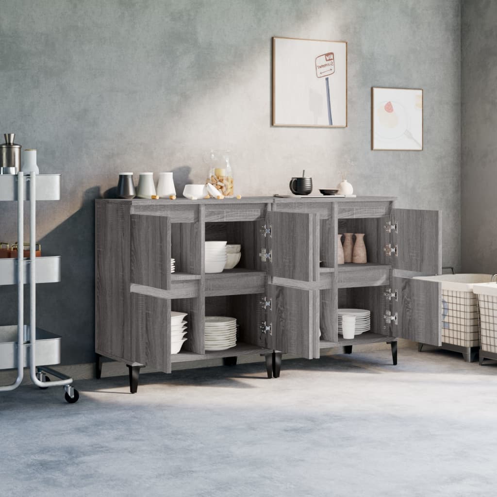 Sideboards 2 Stk. Grau Sonoma 60x35x70 cm Holzwerkstoff