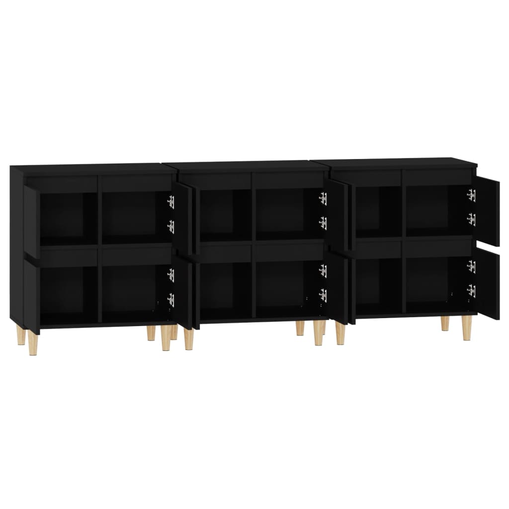 Sideboards 3 Stk. Schwarz 60x35x70 cm Holzwerkstoff