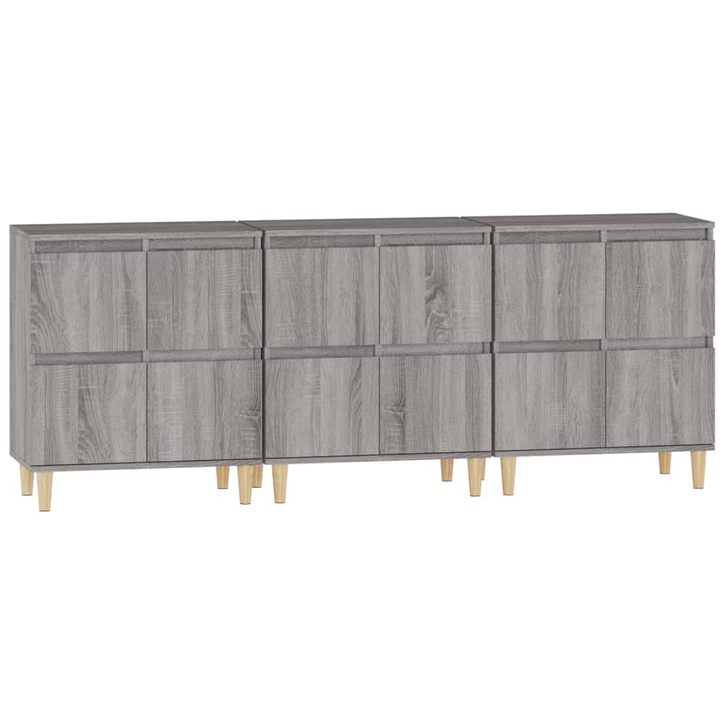 Sideboards 3 Stk. Grau Sonoma 60x35x70 cm Holzwerkstoff