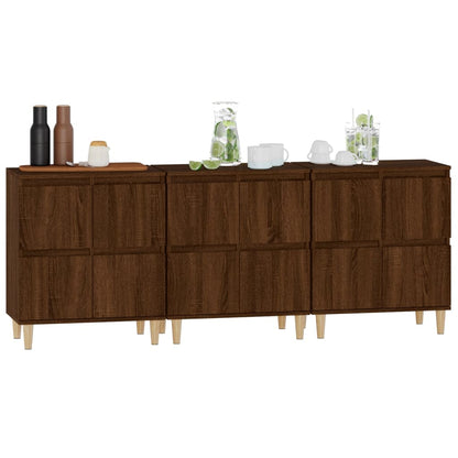 Sideboards 3 Stk. Braun Eichen-Optik 60x35x70 cm Holzwerkstoff