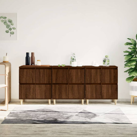 Sideboards 3 Stk. Braun Eichen-Optik 60x35x70 cm Holzwerkstoff