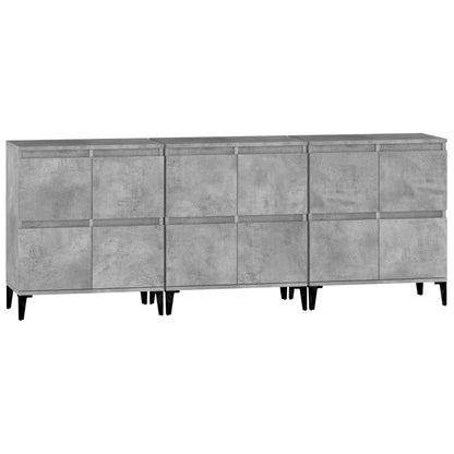 Sideboards 3 Stk. Betongrau 60x35x70 cm Holzwerkstoff