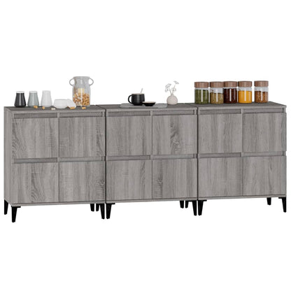 Sideboards 3 Stk. Grau Sonoma 60x35x70 cm Holzwerkstoff