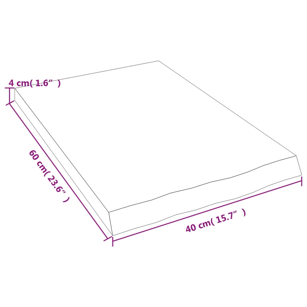 Waschtischplatte 40x60x(2-4) cm Massivholz Unbehandelt