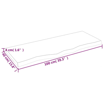 Waschtischplatte 100x40x(2-4) cm Massivholz Unbehandelt