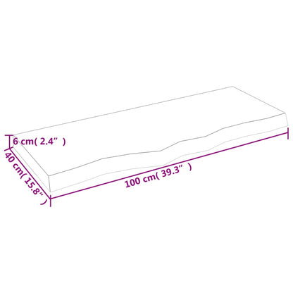 Waschtischplatte 100x40x(2-6) cm Massivholz Unbehandelt