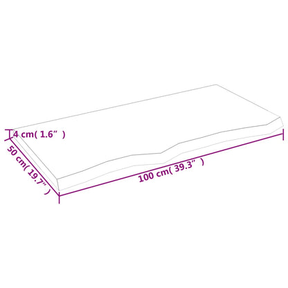 Waschtischplatte 100x50x(2-4) cm Massivholz Unbehandelt