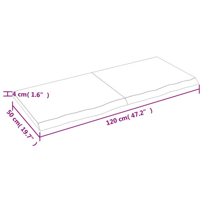 Waschtischplatte 120x50x(2-4) cm Massivholz Unbehandelt