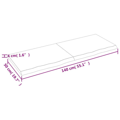 Waschtischplatte 140x50x(2-4) cm Massivholz Unbehandelt