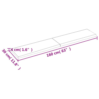 Waschtischplatte 160x30x(2-4) cm Massivholz Unbehandelt