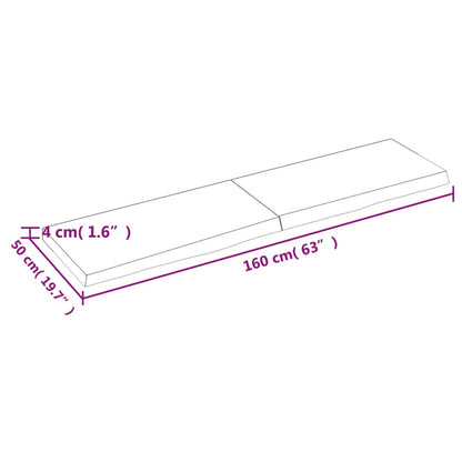 Waschtischplatte 160x50x(2-4) cm Massivholz Unbehandelt