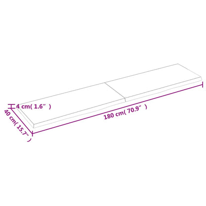 Waschtischplatte 180x40x(2-4) cm Massivholz Unbehandelt