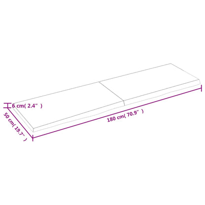 Waschtischplatte 180x50x(2-6) cm Massivholz Unbehandelt