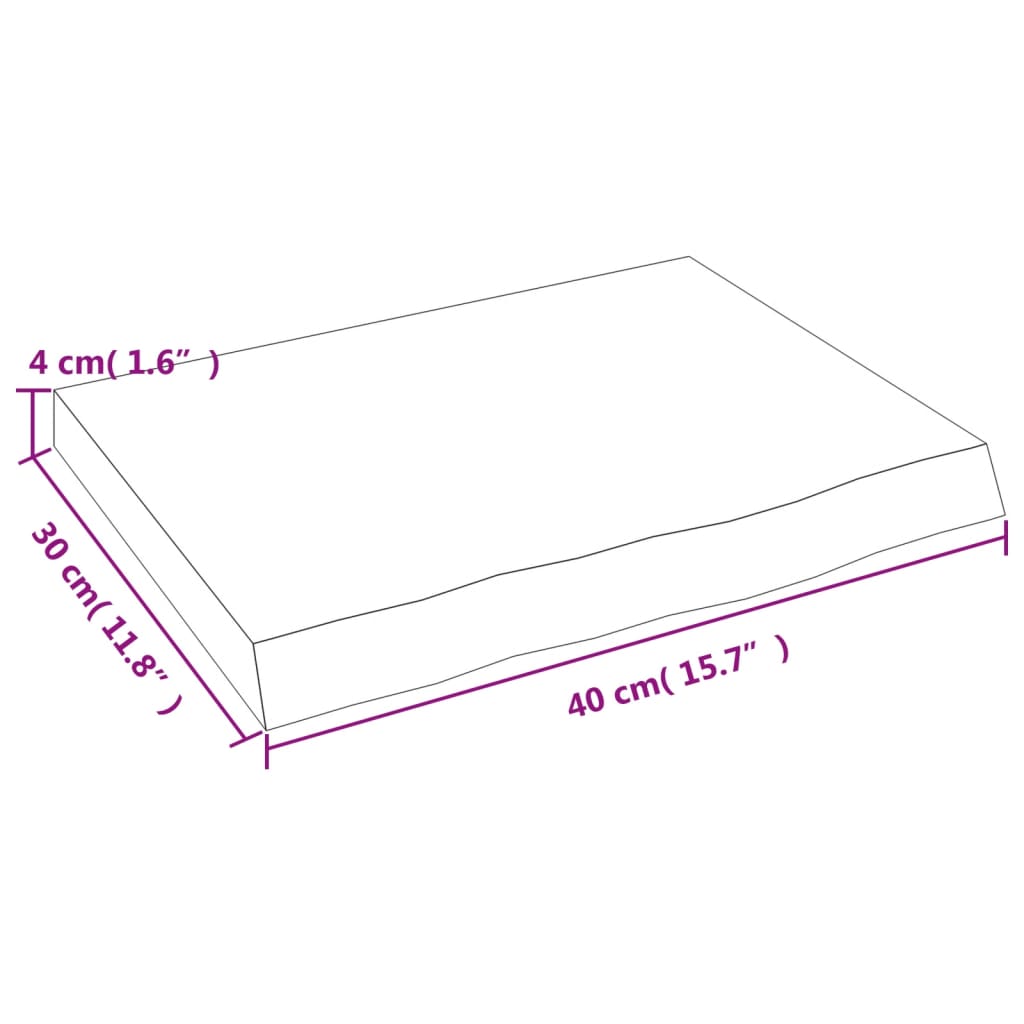 Waschtischplatte Hellbraun 40x30x(2-4) cm Massivholz Behandelt