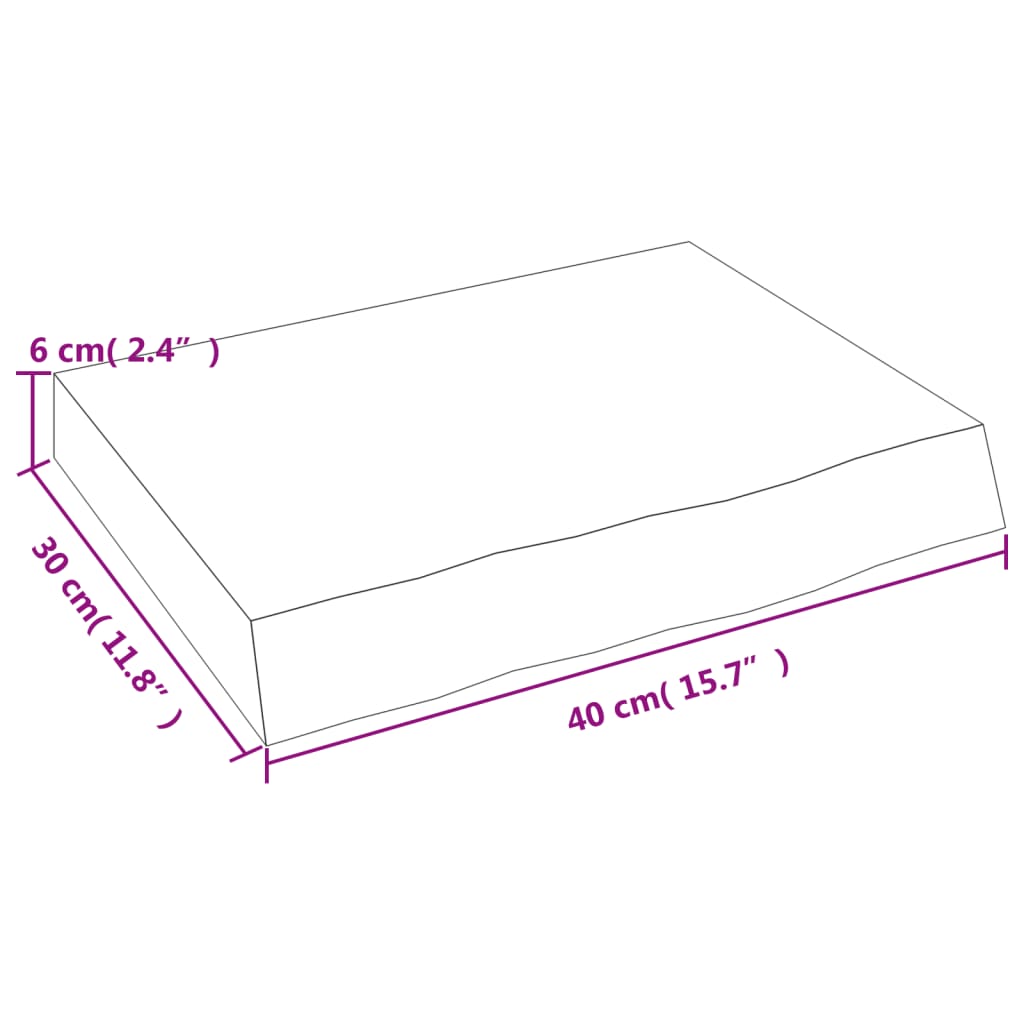 Waschtischplatte Hellbraun 40x30x(2-6) cm Massivholz Behandelt