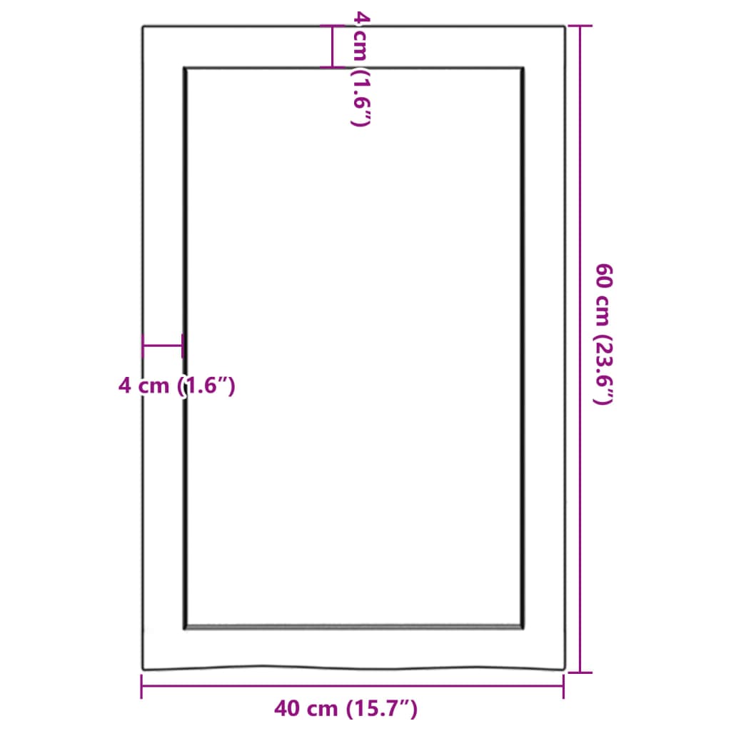 Waschtischplatte Hellbraun 40x60x(2-6) cm Massivholz Behandelt