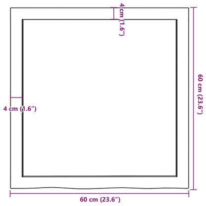 Waschtischplatte Hellbraun 60x60x(2-4) cm Massivholz Behandelt