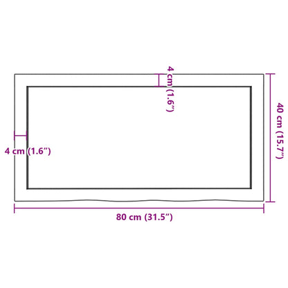 Waschtischplatte Hellbraun 80x40x(2-4) cm Massivholz Behandelt