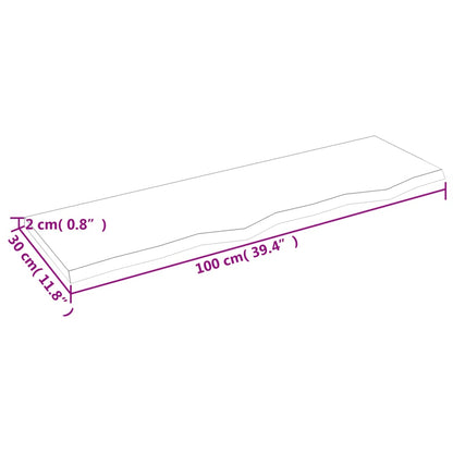 Waschtischplatte Hellbraun 100x30x2 cm Massivholz Behandelt