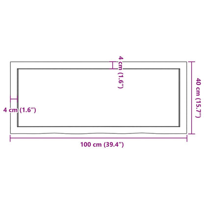 Waschtischplatte Hellbraun 100x40x(2-6) cm Massivholz Behandelt