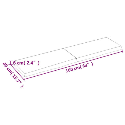 Waschtischplatte Hellbraun 160x40x(2-6) cm Massivholz Behandelt