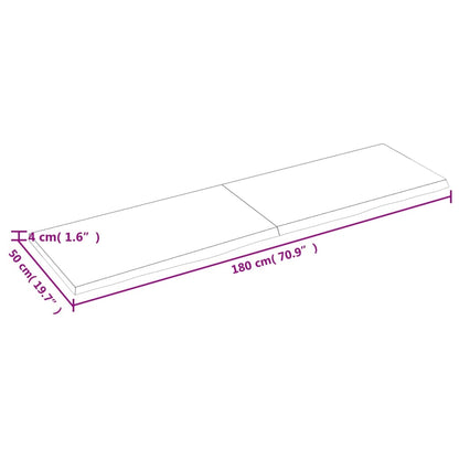 Waschtischplatte Hellbraun 180x50x(2-4) cm Massivholz Behandelt