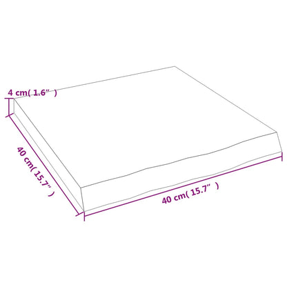 Waschtischplatte Dunkelbraun 40x40x(2-4)cm Massivholz Behandelt