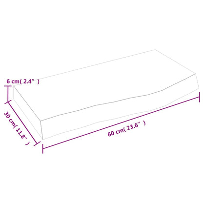 Waschtischplatte Dunkelgrau 60x30x(2-6) cm Massivholz Behandelt