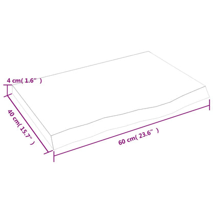 Waschtischplatte Dunkelgrau 60x40x(2-4) cm Massivholz Behandelt