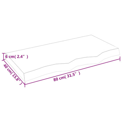 Waschtischplatte Dunkelgrau 80x40x(2-6) cm Massivholz Behandelt