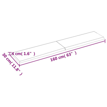 Waschtischplatte Dunkelbraun 160x30x(2-4)cm Massivholz