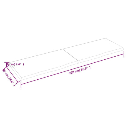 Waschtischplatte Dunkelbraun 220x60x(2-6)cm Massivholz