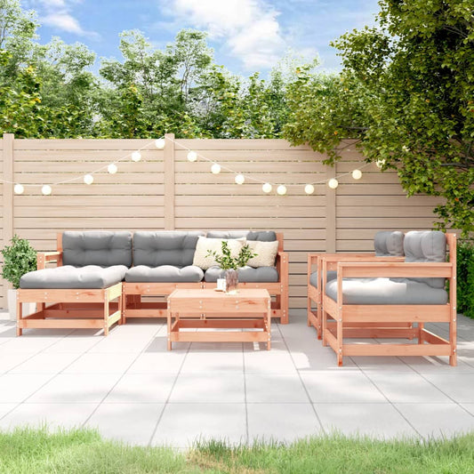 7-tlg. Garten-Lounge-Set mit Kissen Massivholz Douglasie