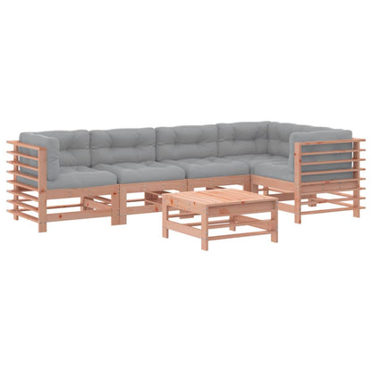 6-tlg. Garten-Lounge-Set mit Kissen Massivholz Douglasie