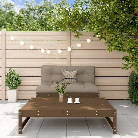 2-tlg. Garten-Lounge-Set mit Kissen Honigbraun Massivholz