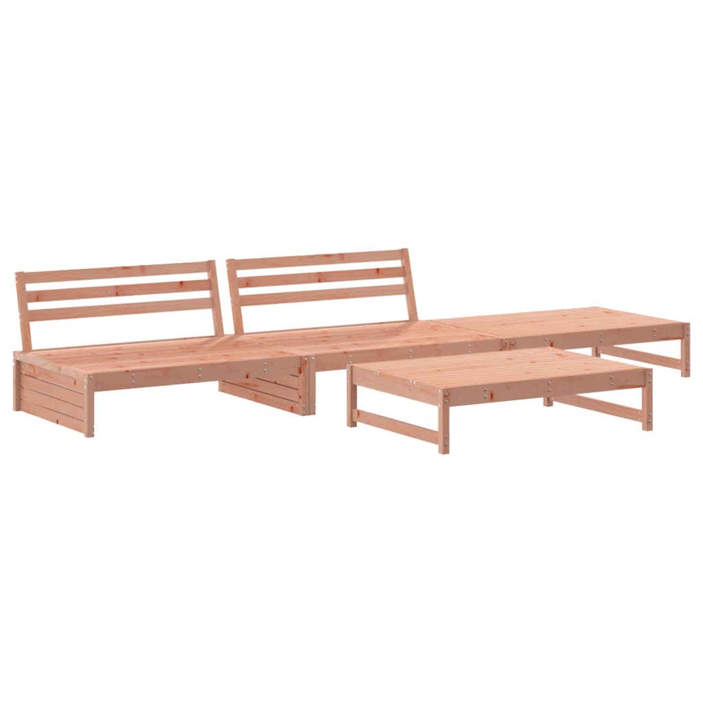 4-tlg. Garten-Lounge-Set mit Kissen Massivholz Douglasie