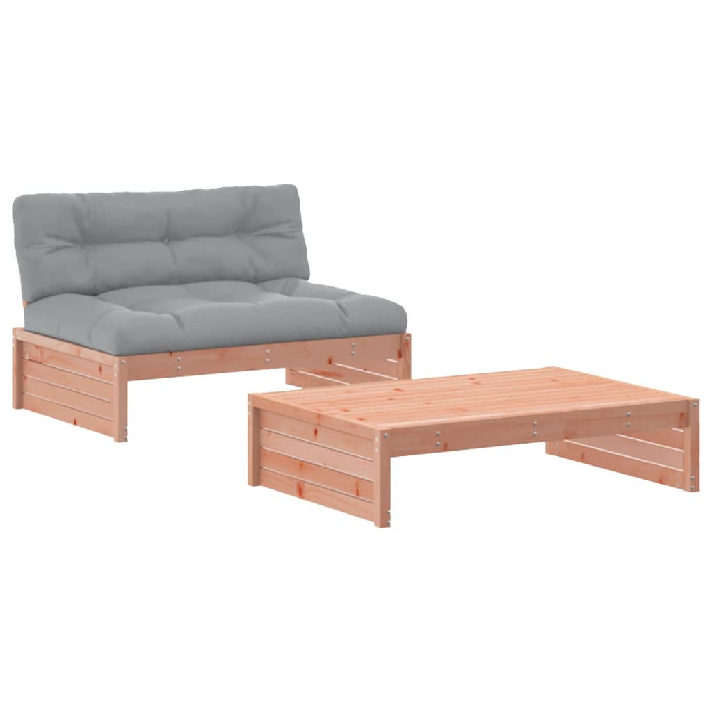 2-tlg. Garten-Lounge-Set mit Kissen Massivholz Douglasie