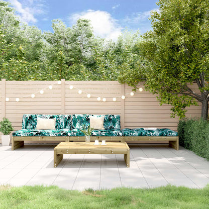 4-tlg. Garten-Lounge-Set mit Kissen Kiefernholz Imprägniert