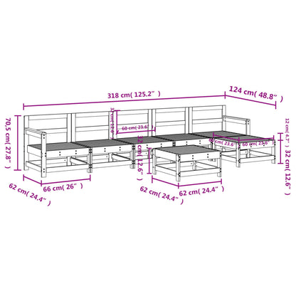 7-tlg. Garten-Lounge-Set Massivholz Douglasie