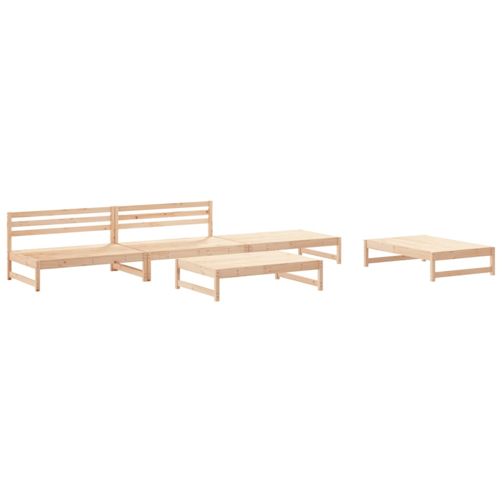 5-tlg. Garten-Lounge-Set Massivholz Kiefer