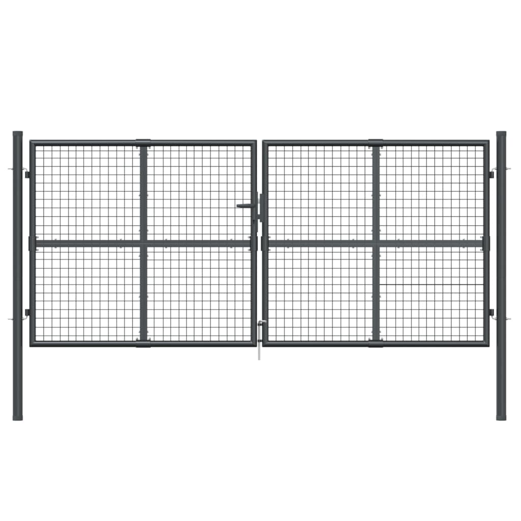 Mesh-Gartentor Anthrazit 300x175 cm Verzinkter Stahl