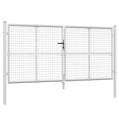 Mesh-Gartentor Silbern 300x175 cm Verzinkter Stahl