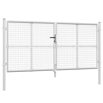 Mesh-Gartentor Silbern 300x175 cm Verzinkter Stahl