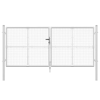 Mesh-Gartentor Silbern 300x175 cm Verzinkter Stahl